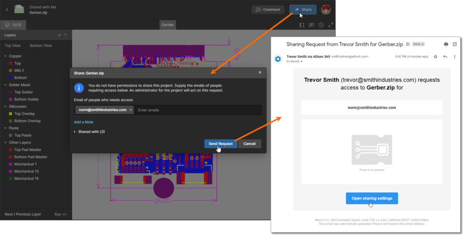 An enitity that has been shared with you without share permissions can be re-shared by sending a request to the owner of the data.