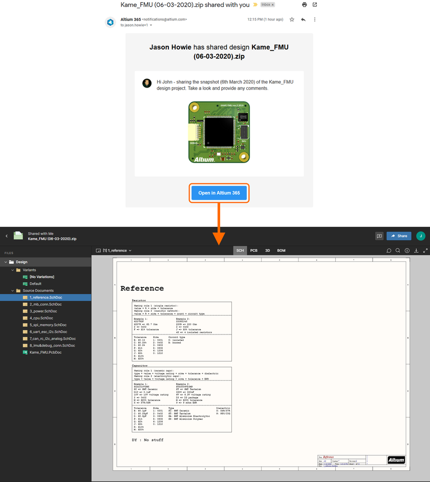 Accessing the data snapshot from the email invite received by the user with whom the snapshot was shared.