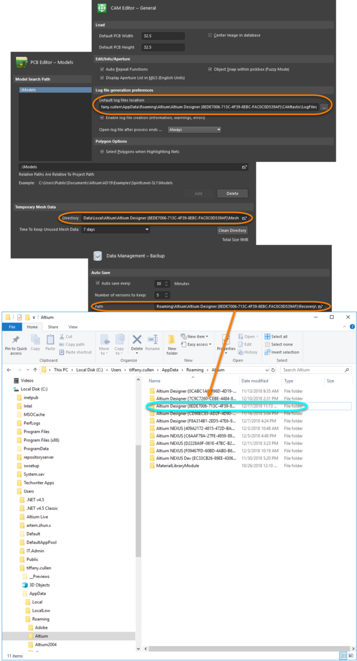Identifying the GUID used for the active version instance of Altium Designer.