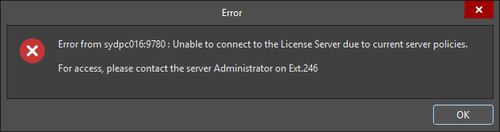 A modified Error dialog message for a 'code 4' condition.