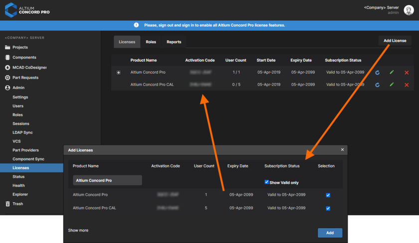 Getting your Altium Concord Pro installation licensed is a breeze, thanks to self-serve licensing from those licenses available to you through your account.