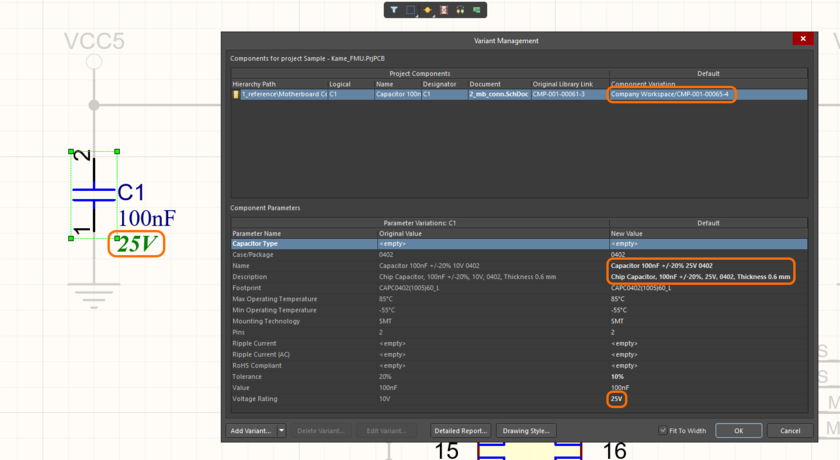 Example of an updated alternate component from the Workspace library. Shown here is the alternate component before the update. Hover the c  ursor
    over the image to see the component after creating a new revision and updating the component using the Update from Libraries command.