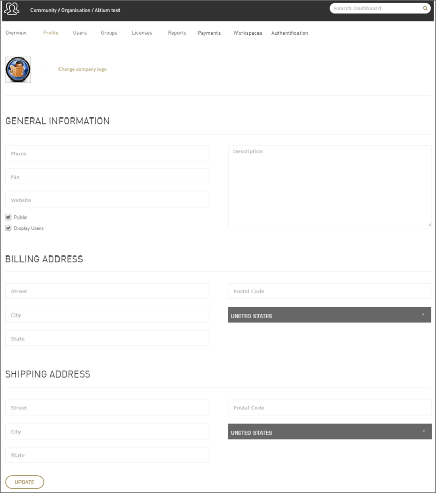 View and edit top-level information for your account.