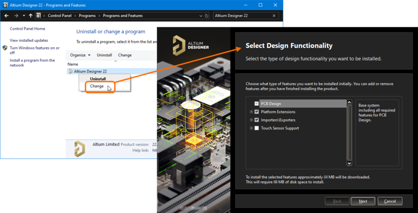 Modify the installation at any stage by changing the core functionality installed.