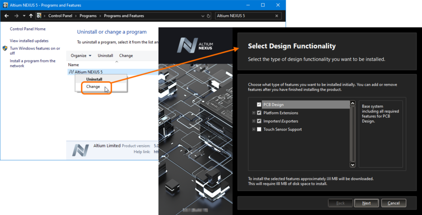 Modify the installation at any stage by changing the core functionality installed.