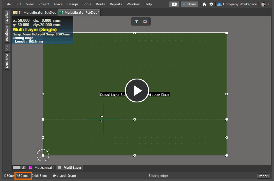 Demonstration video, editing the board shape
