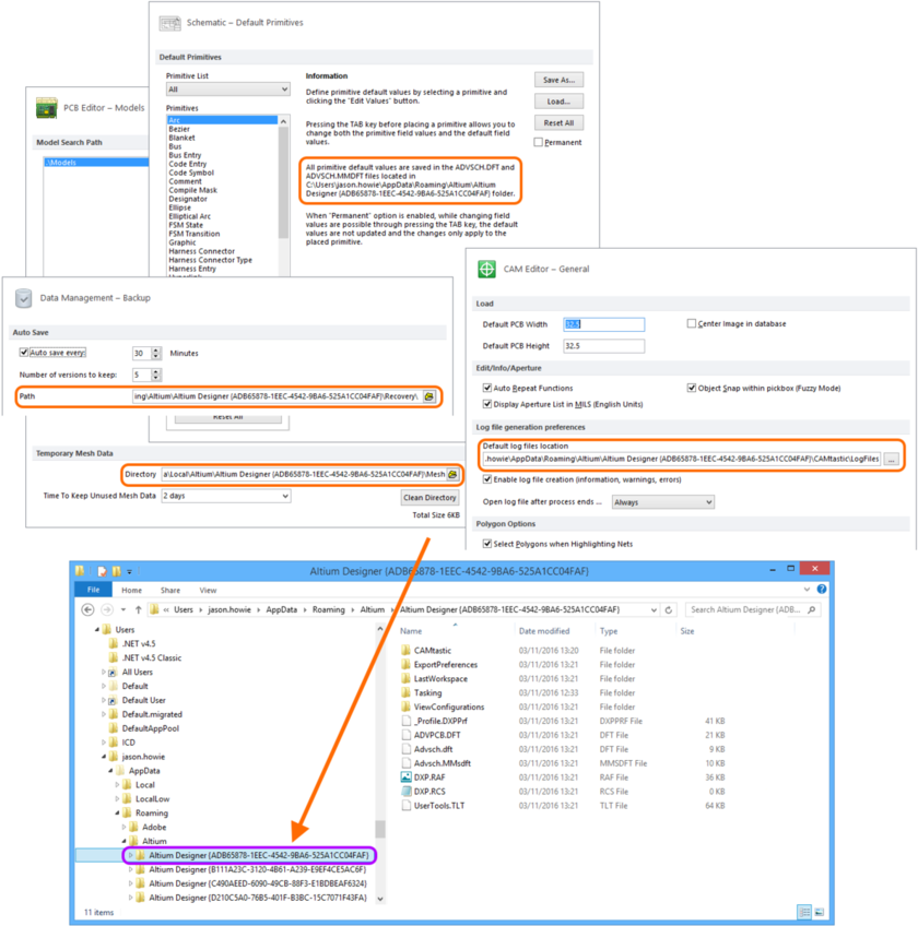 Identifying the GUID used for the active version instance of Altium Designer.