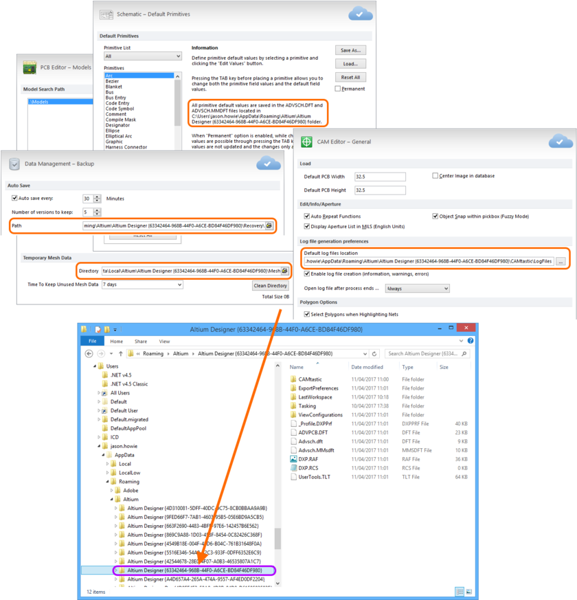Identifying the GUID used for the active version instance of Altium Designer.