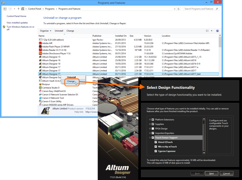 Modify the installation at any stage by changing the core functionality installed.