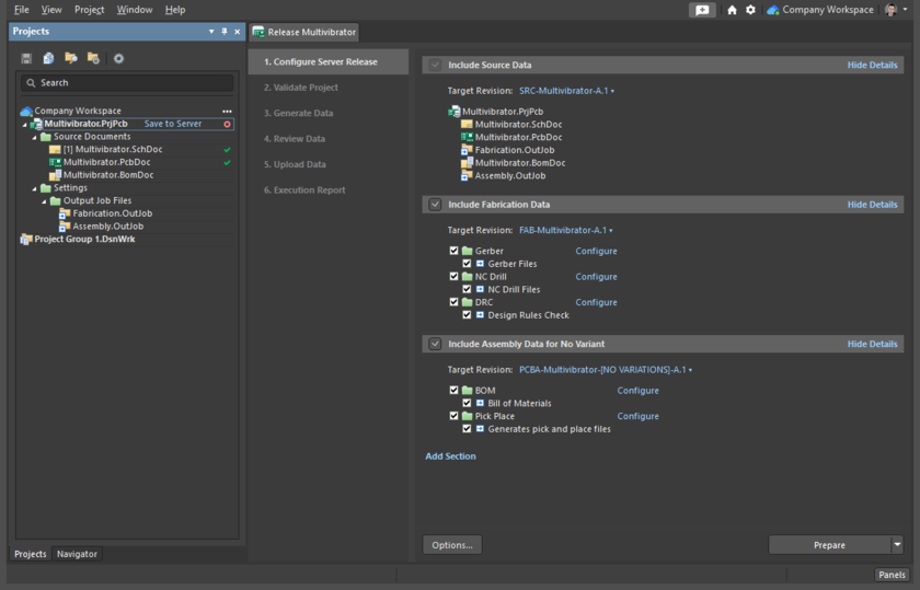 Project Releaser, Configure Server Release stage