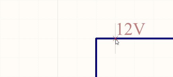 Placing a Net Label, touching the wire