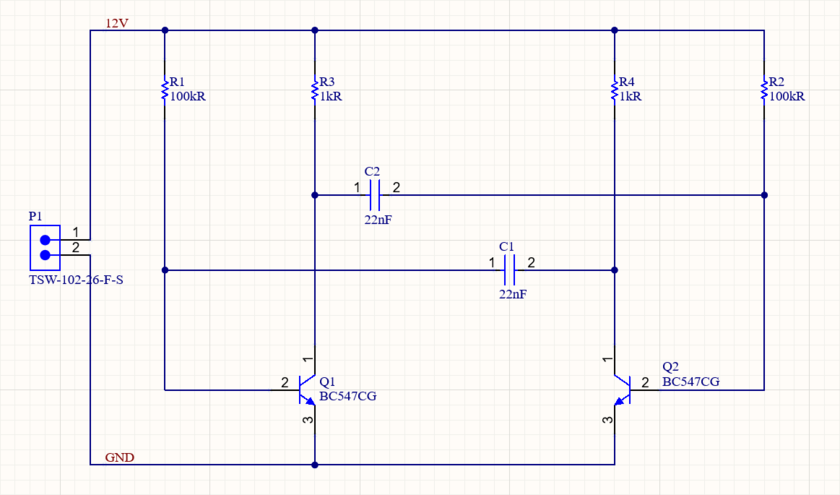 Multivibrator schematic, complete