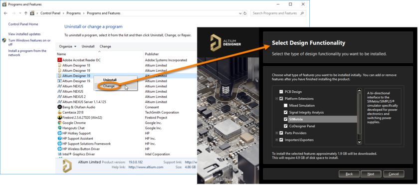 Modify the installation at any stage by changing the core functionality installed.