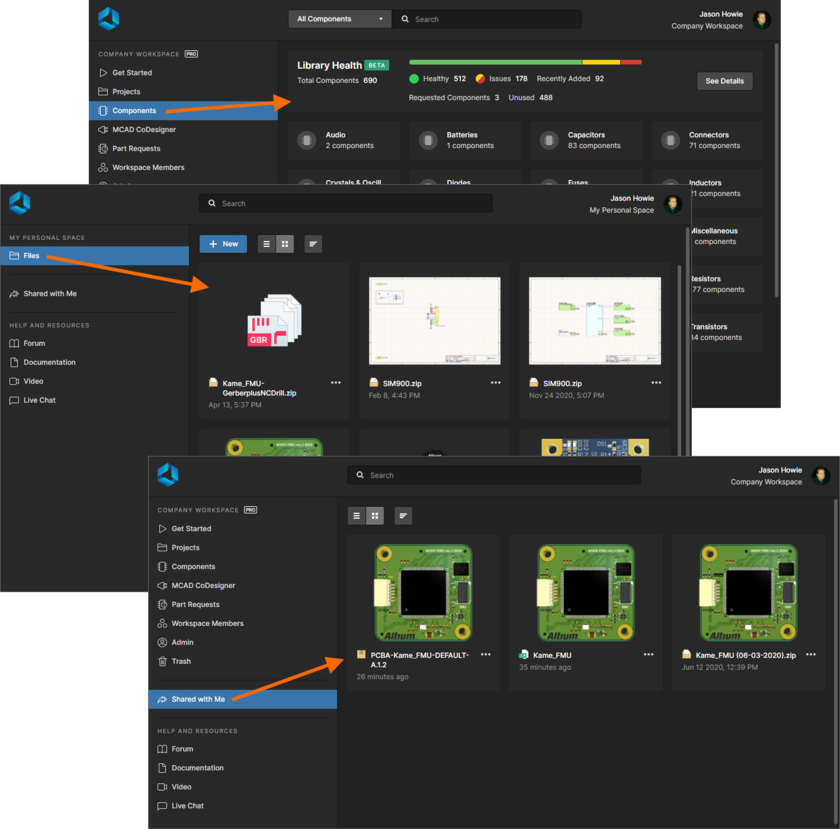 Example content of selected paging, presented within the main viewing area.